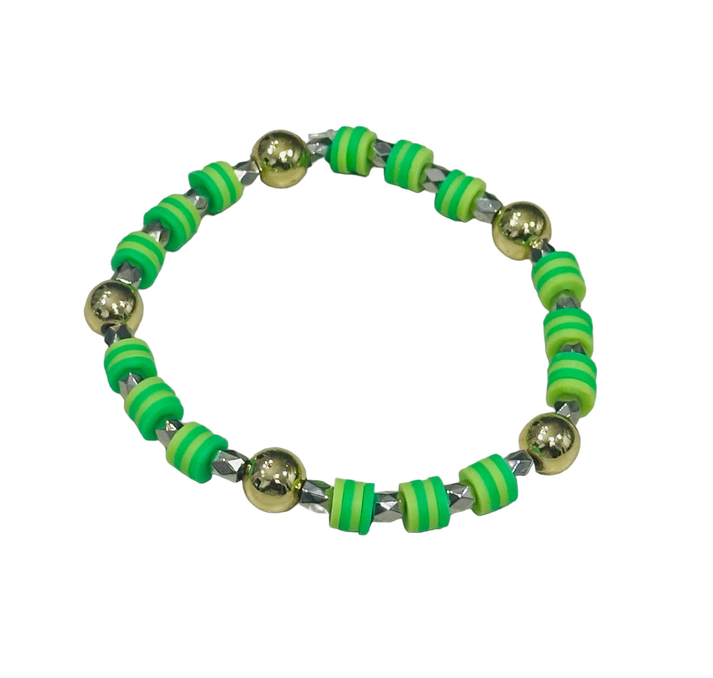 Feelin' Green Bracelet (w/ Gold Beads)